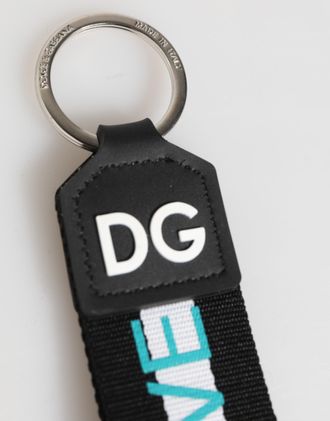 Dolce & Gabbana Logo-Embroidered Polyester Key Case - Black