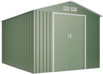 Wasabi Wasabi - Caseta De Metal Light Green 8,08m2 - Garant&iacute;a 10 A&ntilde;os - 313x258x202cm Cobertizo Jardin
