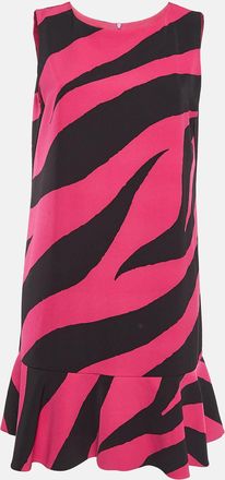 Moschino Boutique Moschino Black/pink Zebra Print Jersey Sleeveless Dress