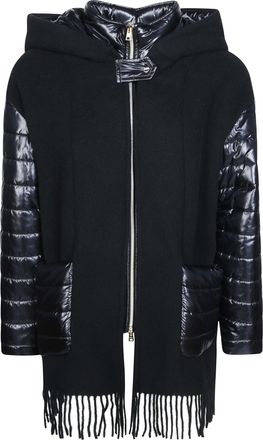Herno Quilted Sleeve Fringe-Hem Jacket