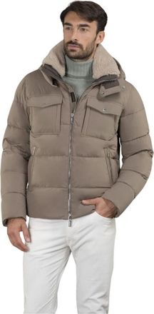 Moorer Alarick-KN Jacket - Heren - Gewatteerde jassen - Bruin - XL - Leer - Jassen