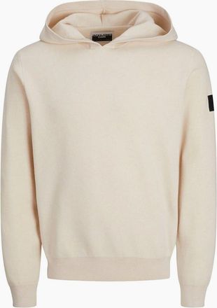Jack & Jones Jack & Jones Mens Knit Hooded Regular Fit Sweatshirt - Cream - Size: 42
