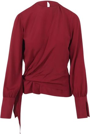 Federica Tosi Blouse met taillebanddetail - Dames - Blouses - Rood - M - Overhemden