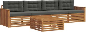 vidaXL Conjunto De Sof&aacute;s De Exterior 5 Uds. Natural Y Antracita Vidaxl