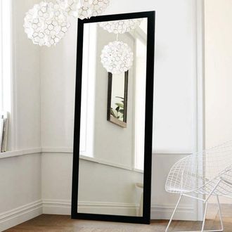 Dmora Espejo Carimate, Forma Rectangular, Tipo De Suelo, Estructura Transparente, 40x105h Cm Negro