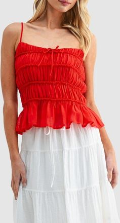 All in Favor Sleeveless Peplum Top in Red at Nordstrom, Size X-Large