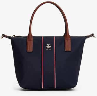 Tommy Hilfiger Womens Signature Stripe Mini Tote Bag - Navy