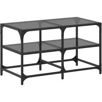 vidaXL Vidaxl - Coffee Table with Black Glass Top 78.5x40x45 cm Steel