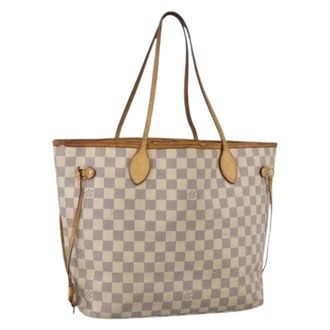 Louis Vuitton Pre-owned Tote Bags, female, White, Size: ONE SIZE Pre-owned Damier Azur Canvas Tote Bag