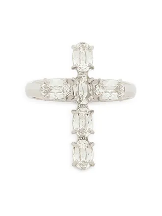 Dolce & Gabbana DNA crystal cross ring - Silver