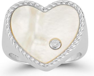 Glaze Jewelry Mother-of-Pearl Heart Ring in Silver at Nordstrom Rack, Size 6