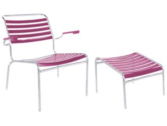 Schubiger M&ouml;bel L&auml;ttli-Lounger + Hocker S&auml;ntis mit Armlehnen
