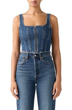 Levi's Zip Corset Denim Top in Shes So Vague at Nordstrom, Size X-Large