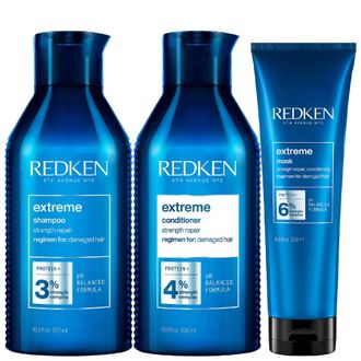 Redken Womens Extreme Trio - Shampoo 500ml, Conditioner & Mask 250ml - One Size