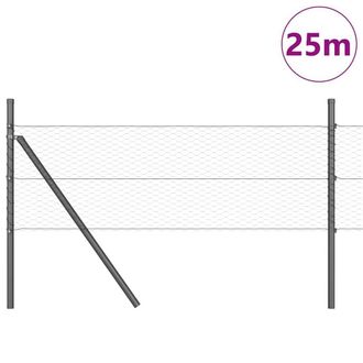 Berkfield Home Hexagon Fence Grey 0.8x25 m Steel