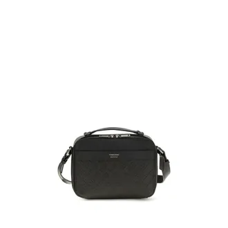Ferragamo Black Calf Leather Bos Taurus Shoulder Mens Bag