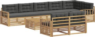 vidaXL Conjunto De Sof&aacute;s De Exterior 9 Uds. Blanco Y Antracita Vidaxl