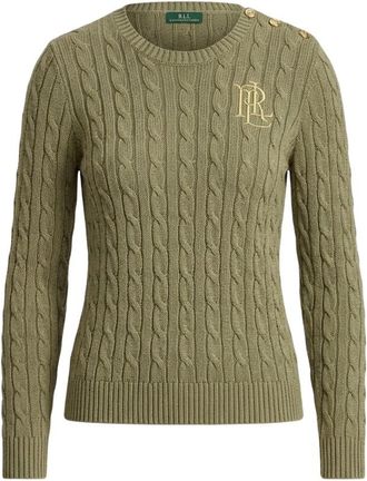 Ralph Lauren Ronde hals gebreid - Dames - Ronde hals truien - Groen - XL - Katoen - Truien & Vesten
