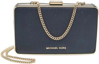 Michael Kors Pre-owned Leather Clutch - Dames - Vintage Clutch - Blauw - ONE Size - Leer - Vintage