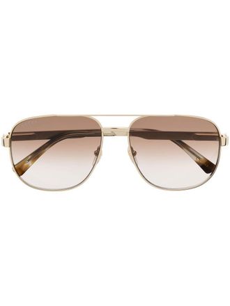 Gucci Zonnebril met piloten montuur - Goud