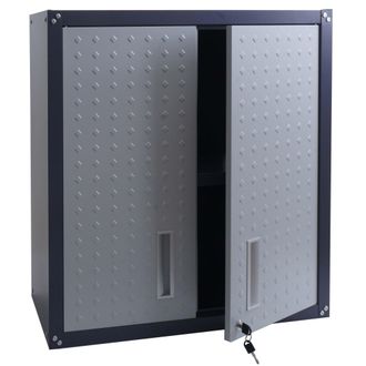 Hhg [nunca Usado] Armario Colgante Hhg-141, Armario De Pared, Armario Para Almacenamiento, Librer&iacute;a, Con Cerradura, Acero, 77 X 77 X 31 Cm, Gris Claro/gri