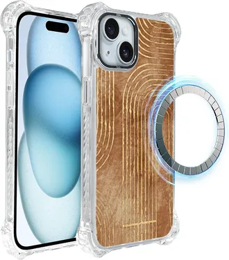 OEM Funda Ibizu Dropguard Ultra Para Iphone 15 Plus Con Magsafe, Boho, L&iacute;neas Geom&eacute;tricas