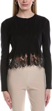 Lela Rose Lace Hem Cardigan