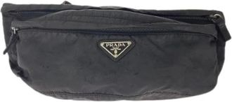 Prada Vintage, unisex, Zwart, ONE Size, Nylon, Pre-owned Tessuto Nylon Waist Bag