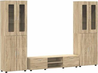 vidaXL Conjunto De Mueble De Tv Roble Sonoma Madera De Ingenier&iacute;a Vidaxl