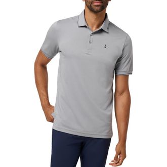 Travis Mathew Happier Hour Tipped Cotton Polo in Light Grey at Nordstrom, Size Xx-Large