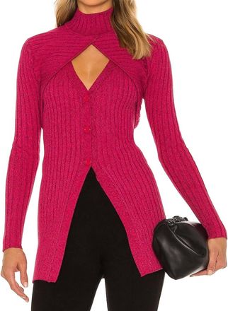 Ronny Kobo Garner Knit Top In Fuchsia Multi