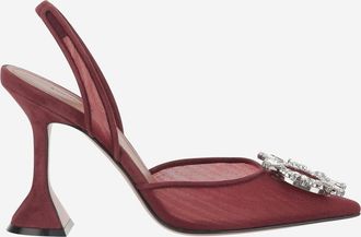 Amina Muaddi Red Slingback Heels