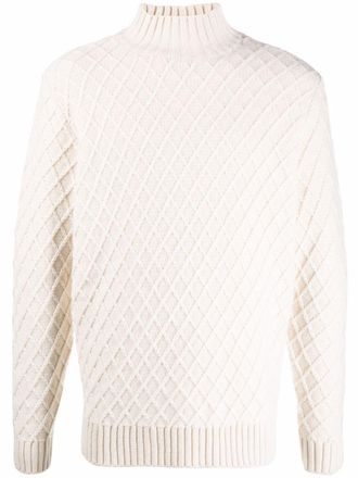 A.P.C. ribbed high neck jumper - men - Wool/Cashmere - S - Neutrals