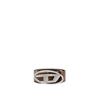 Diesel Belts, unisex, Brown, 95 CM, Oval D-Logo Belt Chocolate Brown