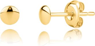 MAX + STONE Solid 14K Yellow Gold Petite 4MM Gold Stud Dot Earrings
