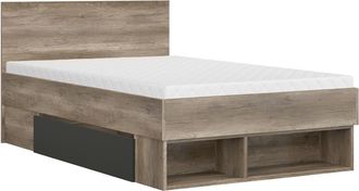 Petits Meubles Cama 120x200 somier y cajones incluidos estratificado marr&oacute;n