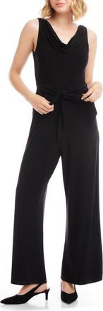 Karen Kane Camila Cowl Neck Travel Jersey Jumpsuit in Black at Nordstrom, Size X-Small
