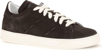 Kiton Mens Suede Sneakers Testa Moro