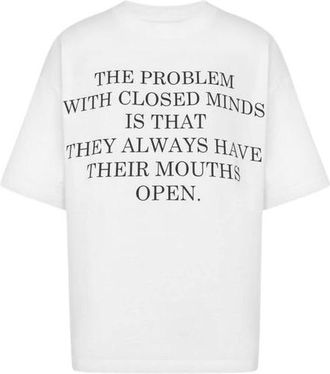 Moschino T-shirt in cotone con slogan - - Tops - Donna - Bianco - L