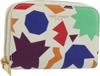 Saint Laurent Pre-owned Vintage Portemonnee - Dames - Vintage Accessoires - Veelkleurig - ONE Size - Leer - Vintage