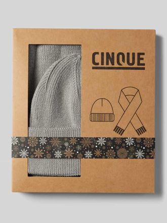 Cinque Schal und M&uuml;tze aus Woll-Mix im Set in Mittelgrau, Gr&ouml;&szlig;e 1