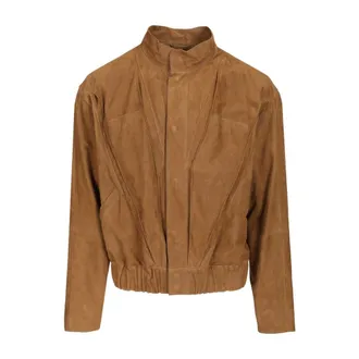 Giorgio Armani Suede-lambskin Jacket - male - Giorgio Armani - Leather Jackets - Beige - M - Jackets