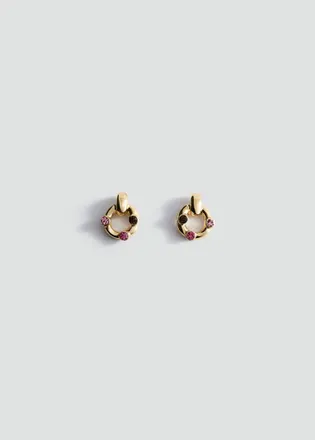 Mango Orecchini anello cristalli oro - Donna - Taglia unica - MANGO