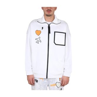 HUGO BOSS Sweatshirt met Hoge Hals en Rits van Katoen - Heren - Sweatshirts & Hoodies - Wit - Maat: XL Katoen