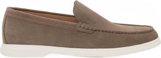 HUGO BOSS Schoenen, Heren, Bruin, 42 EU, Su&egrave;de, Su&egrave;de Loafer met Rubberen Zool