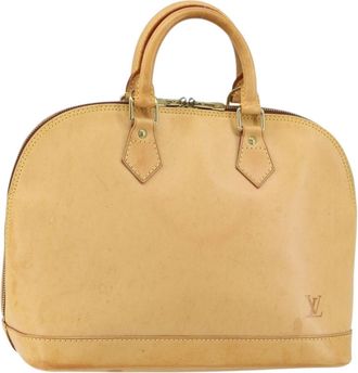 Louis Vuitton Alma Handbag Nomade Leather Beige Leather Handbag (Pre-Owned)