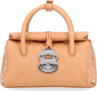 Zanellato Textured Leather Shoulder Bag With Silver Clasp