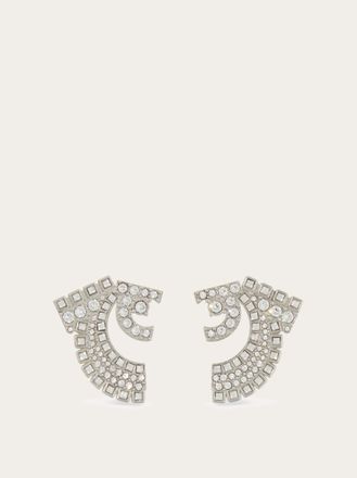 Ferragamo Women Deconstructed Gancio stud earrings Silver