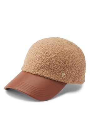 Helen Kaminski Adelyn Wool Blend & Leather Baseball Cap in Trench Coat at Nordstrom