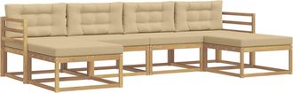 vidaXL Conjunto De Sof&aacute;s De Exterior 6 Uds. Y Beige Vidaxl